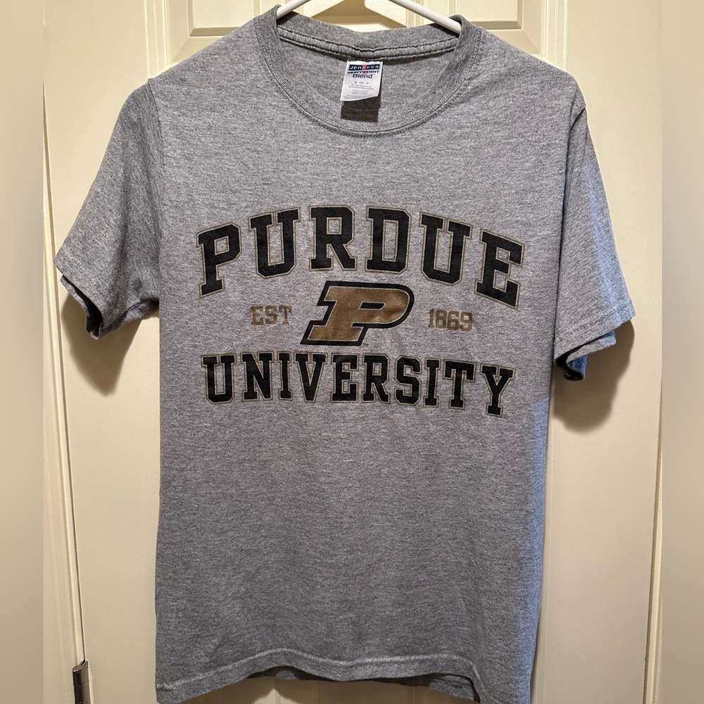 💥 Small JERZEES Gray Purdue University Tee